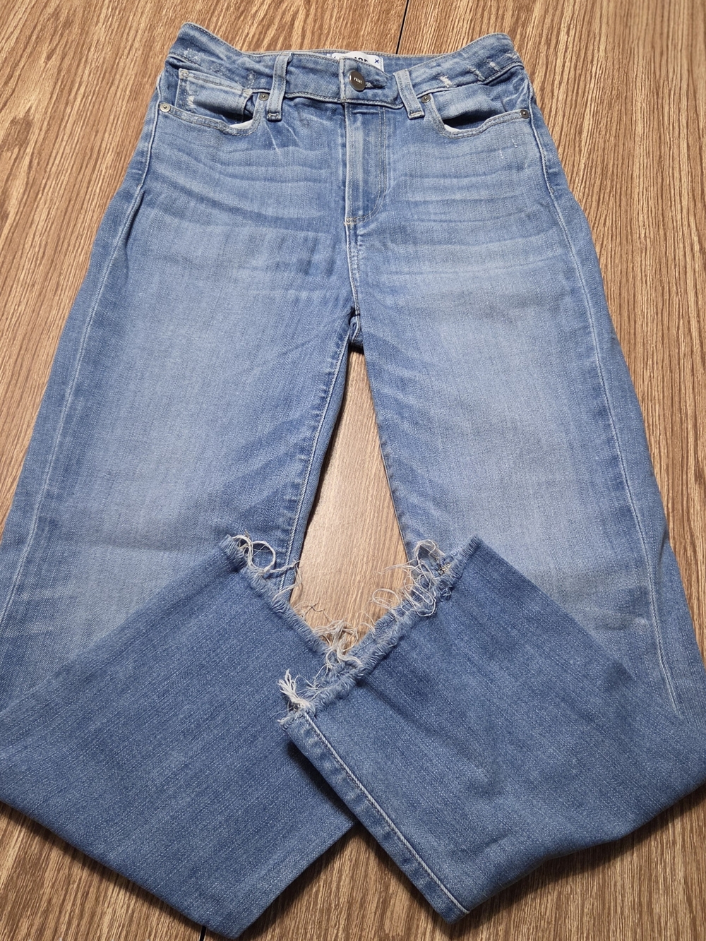 PAIGE Atley Ankle Flare Luau Distressed Jeans